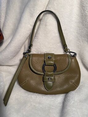 Banana Republic Olive Green Mini Leather Shoulder Bag